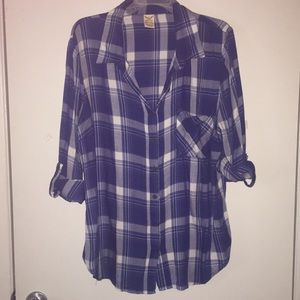 Blue plaid button down